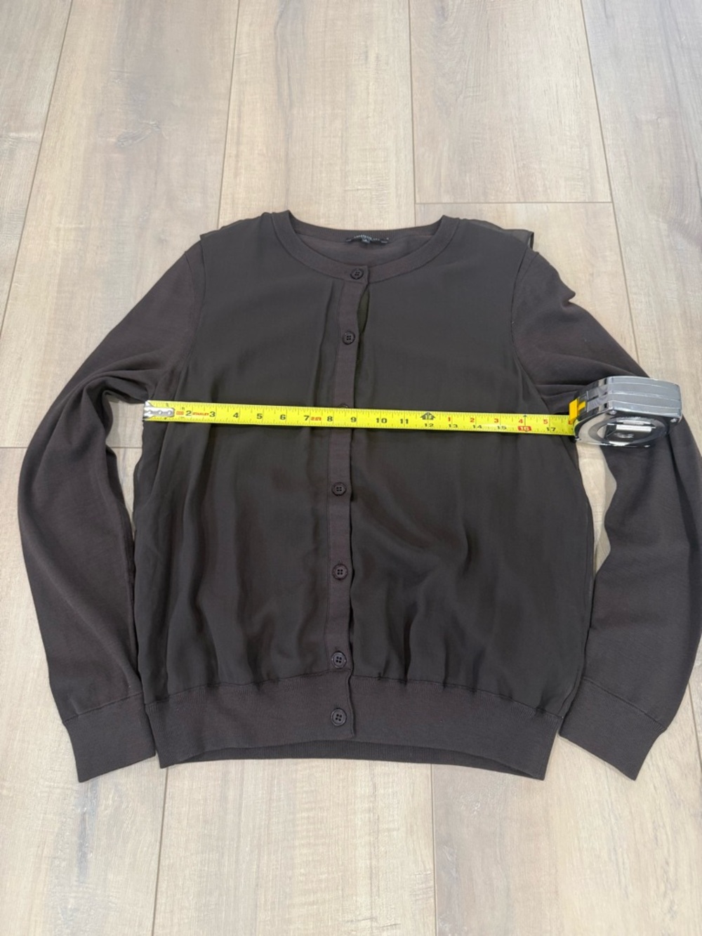 Lafayette 148 New York Brown Knit Cardigan - Picture 3 of 5